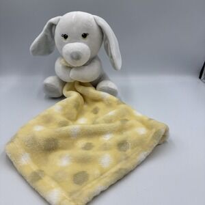 Little Beginnings White Dog Plush Lovey Yellow Security Blanket Stuffed Animal